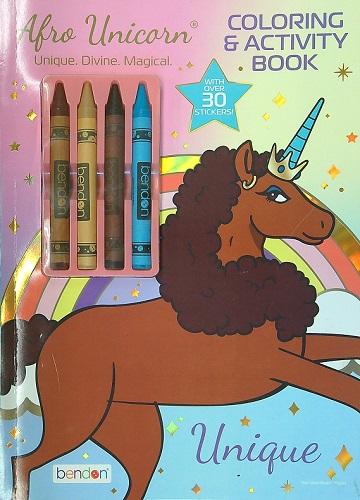 Afro Unicorn Coloring & Activity Book