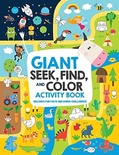 Giant Seek, Find, and Color Activity Book: Includes Fun Facts and Bonus Challenges!