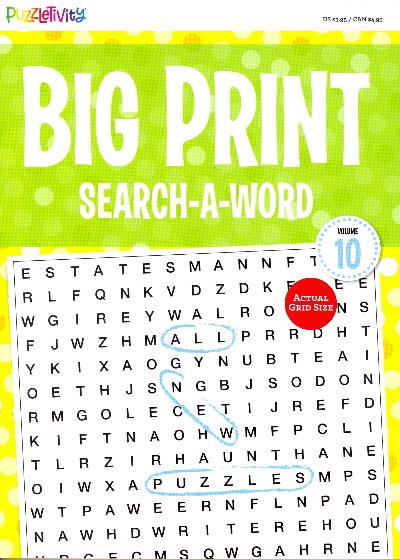 Big Print Search-A-Word: Vol. 10 (Puzzletivity)